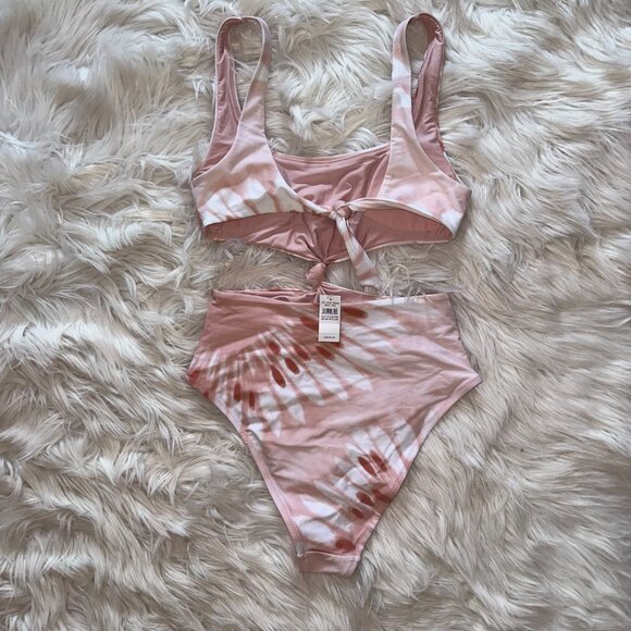 Aerie Tie Dye Twist Middle Cutout One Piece - Picture 5 of 6